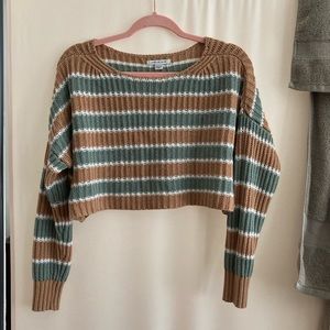 Striped Green Crop Sweater